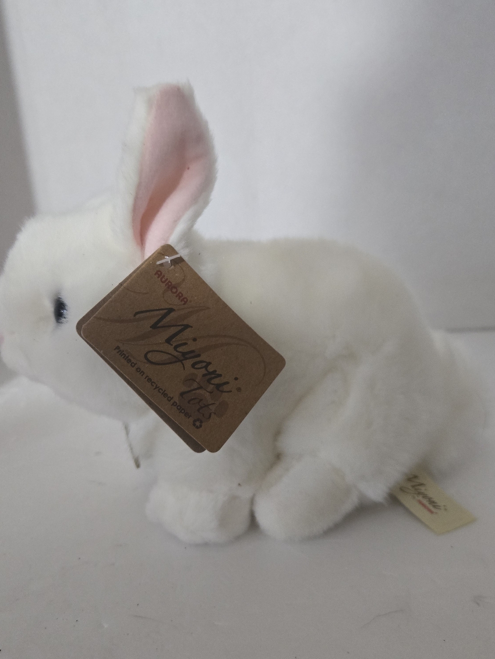 Aurora  Adorable Miyoni  Tots Playful Baby Bunny Stuffed Animal- White 8 Inches